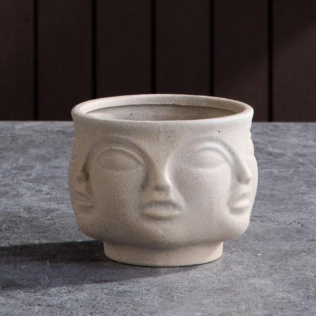 Ceramic Sculptural Vases & Plant Pots with Artistic Face-Inspired Designs