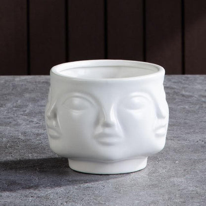 Ceramic Sculptural Vases & Plant Pots with Artistic Face-Inspired Designs