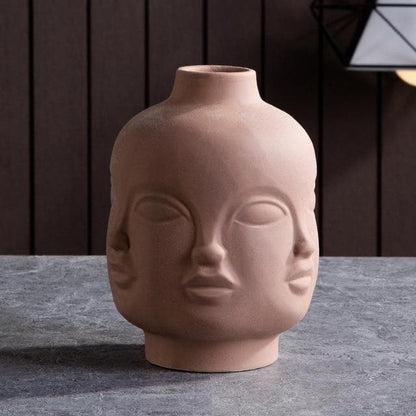 Ceramic Sculptural Vases & Plant Pots with Artistic Face-Inspired Designs