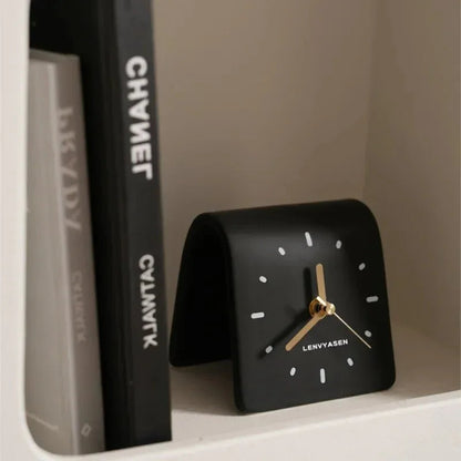Ceramic Table Clock with Arched Case for Desk and Dresser