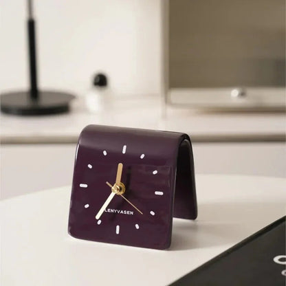 Ceramic Table Clock with Arched Case for Desk and Dresser