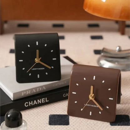 Ceramic Table Clock with Arched Case for Desk and Dresser