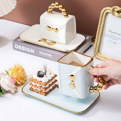 Ceramic Tea and Coffee Cup Set with Saucer and Spoon