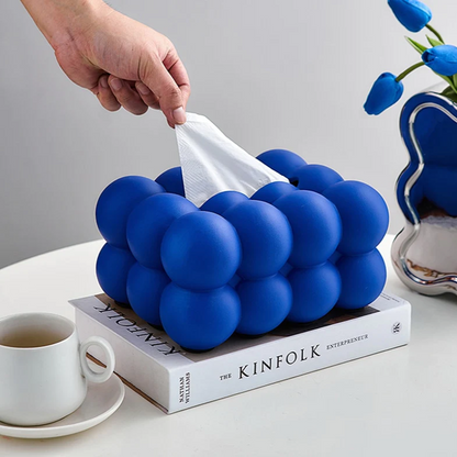 Ceramic Tissue Box with Playful Spherical Design