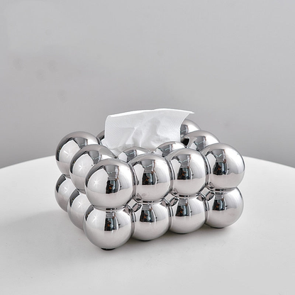 Ceramic Tissue Box with Playful Spherical Design