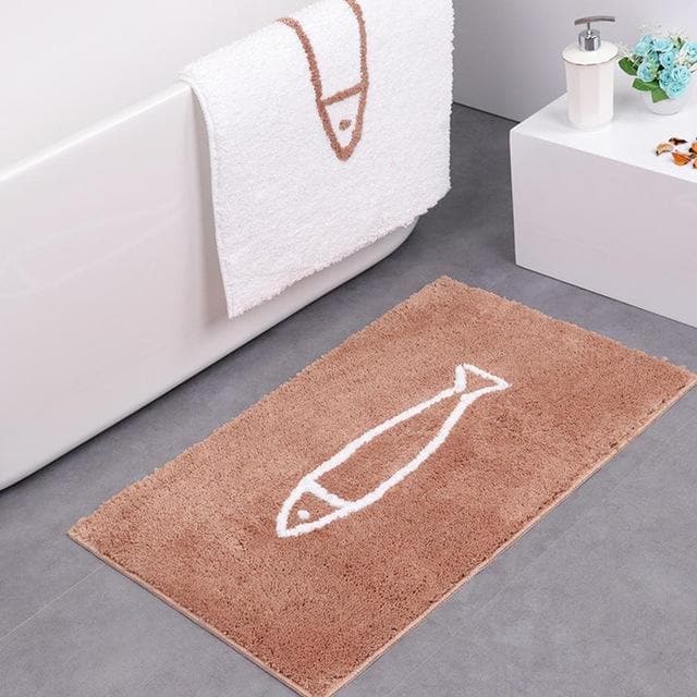 Chenille Bath Mat with Soft Fibres, Moisture Absorption and Non-Slip Backing