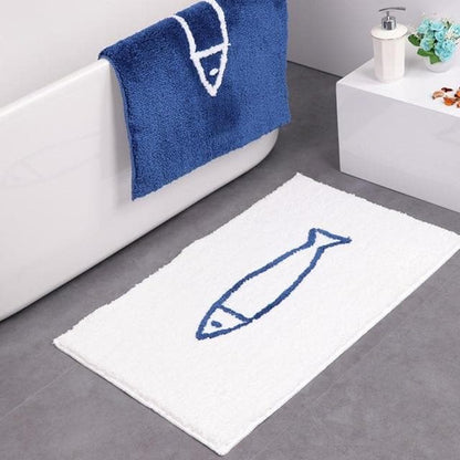 Chenille Bath Mat with Soft Fibres, Moisture Absorption and Non-Slip Backing