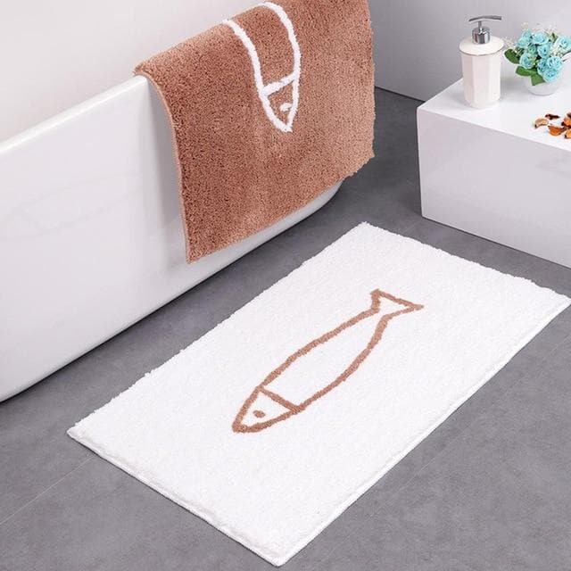 Chenille Bath Mat with Soft Fibres, Moisture Absorption and Non-Slip Backing