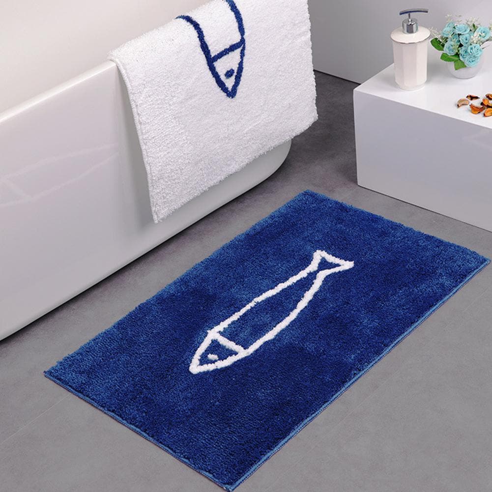 Chenille Bath Mat with Soft Fibres, Moisture Absorption and Non-Slip Backing