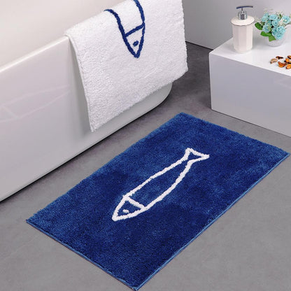 Chenille Bath Mat with Soft Fibres, Moisture Absorption and Non-Slip Backing