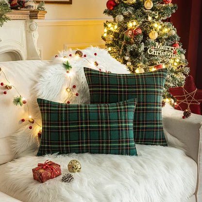 Christmas Snowflake Cushion Cover with Festive Patchwork Design