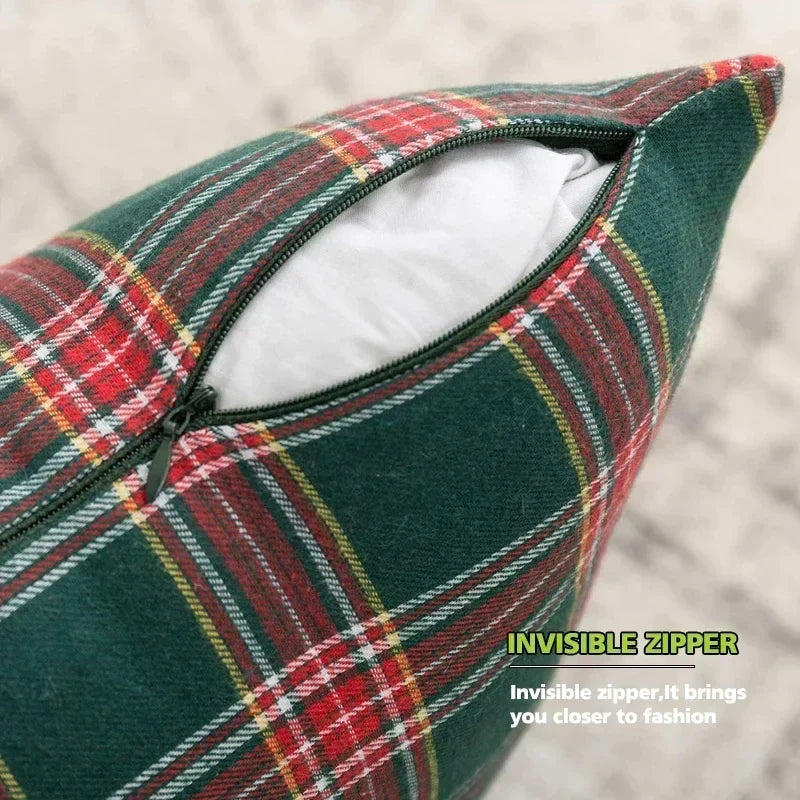 Christmas Snowflake Cushion Cover with Festive Patchwork Design