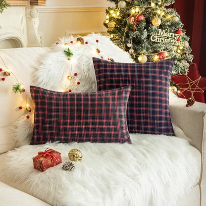 Christmas Snowflake Cushion Cover with Festive Patchwork Design