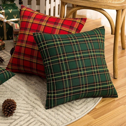 Christmas Snowflake Cushion Cover with Festive Patchwork Design