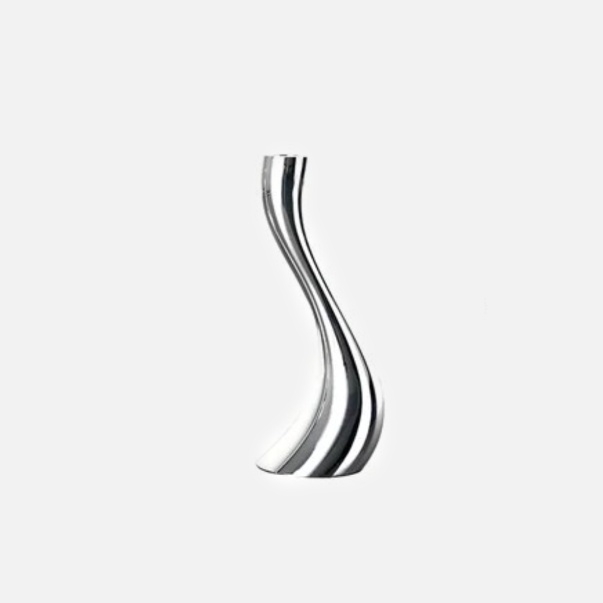 Chrome Stainless Steel Candle Holders with Elegant Wave Design