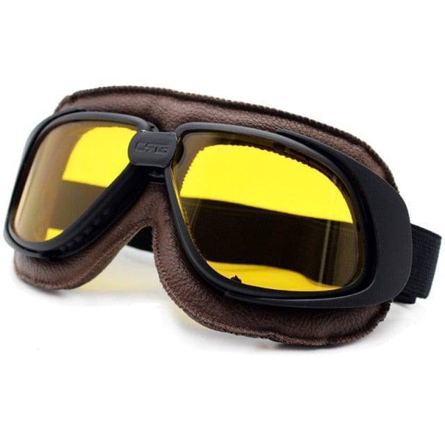 Classic Pilot Biker Goggles with Vintage Design and Multiple Lens Colours