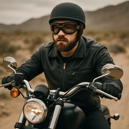 Classic Pilot Biker Goggles with Vintage Design and Multiple Lens Colours
