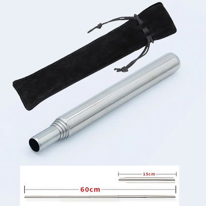 Collapsible Stainless Steel Fire Blowpipe with Telescopic Design for Camping