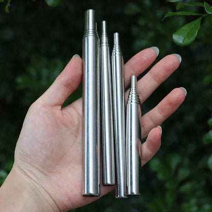 Collapsible Stainless Steel Fire Blowpipe with Telescopic Design for Camping