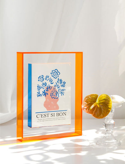 Colourful Acrylic Photo Frame with Modern Design and Transparent Centre