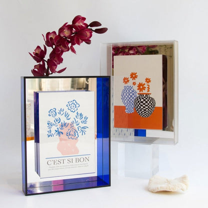 Colourful Acrylic Photo Frame with Modern Design and Transparent Centre
