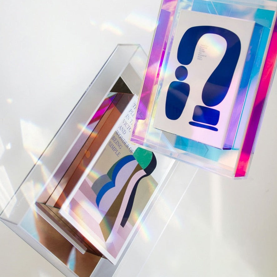 Colourful Acrylic Photo Frame with Modern Design and Transparent Centre