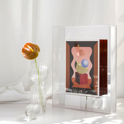 Colourful Acrylic Photo Frame with Modern Design and Transparent Centre