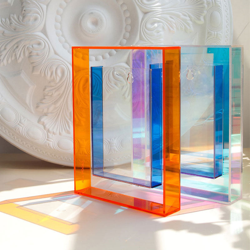Colourful Acrylic Photo Frame with Modern Design and Transparent Centre