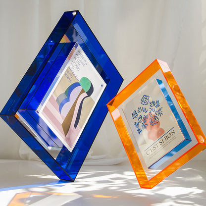 Colourful Acrylic Photo Frame with Modern Design and Transparent Centre
