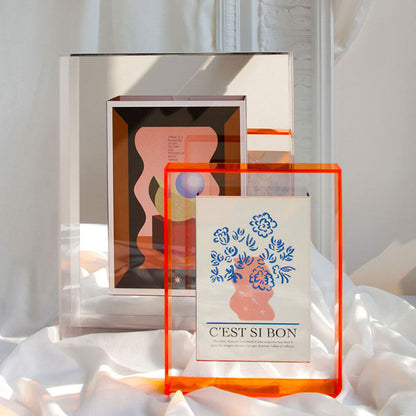 Colourful Acrylic Photo Frame with Modern Design and Transparent Centre