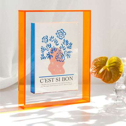 Colourful Acrylic Photo Frame with Modern Design and Transparent Centre