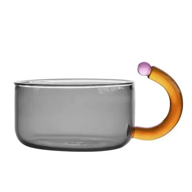 Colourful Borosilicate Glass Tea Set with Artistic Design