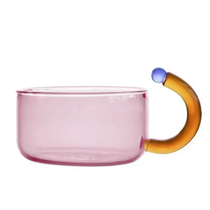 Colourful Borosilicate Glass Tea Set with Artistic Design