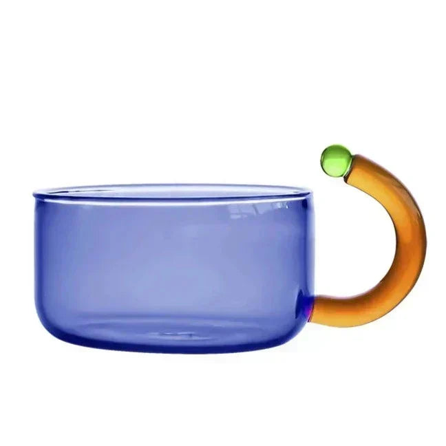 Colourful Borosilicate Glass Tea Set with Artistic Design