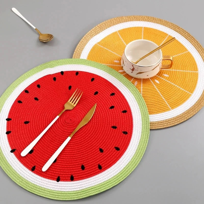 Colourful Fruit Print Placemats for Table Protection