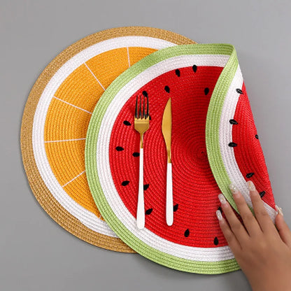 Colourful Fruit Print Placemats for Table Protection