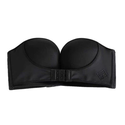 Comfortable Strapless Bra with Double Front Closure and Non-Slip Design