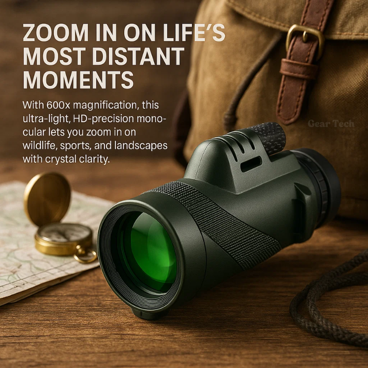 Compact 600x Ultra-Zoom Monocular with HD Glass Lens