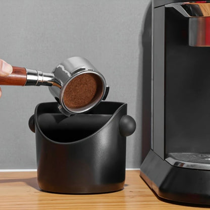 Compact Coffee Knock Box with Removable Tamping Bar and Non Slip Base