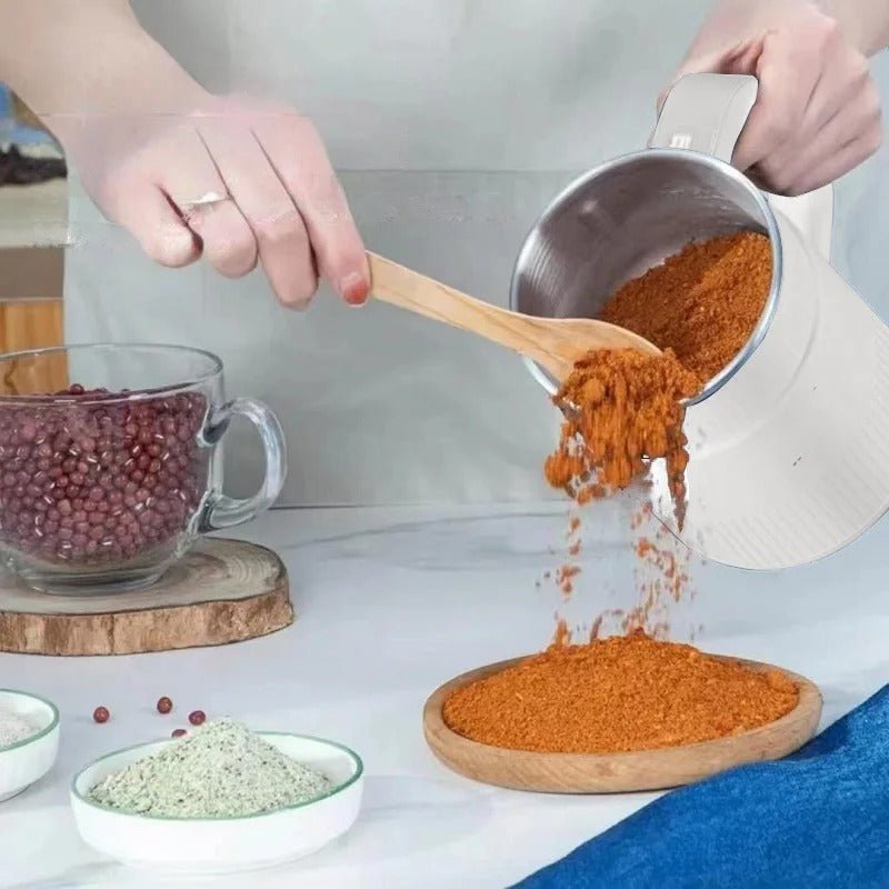 Compact Electric Grain Mill with Stainless Steel Bowl and One Touch Operation