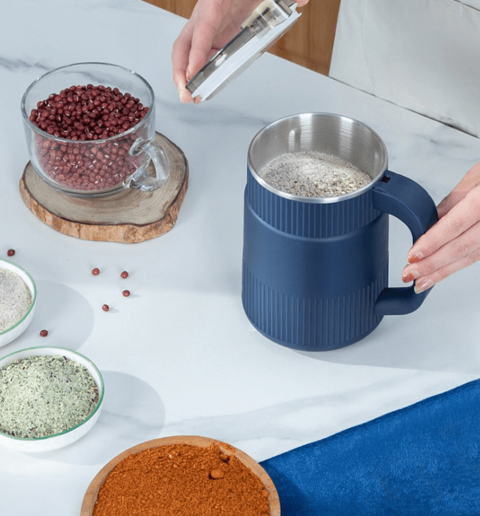 Compact Electric Grain Mill with Stainless Steel Bowl and One Touch Operation