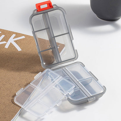 Compact Travel Pill Organiser with 10 Compartments and Labels