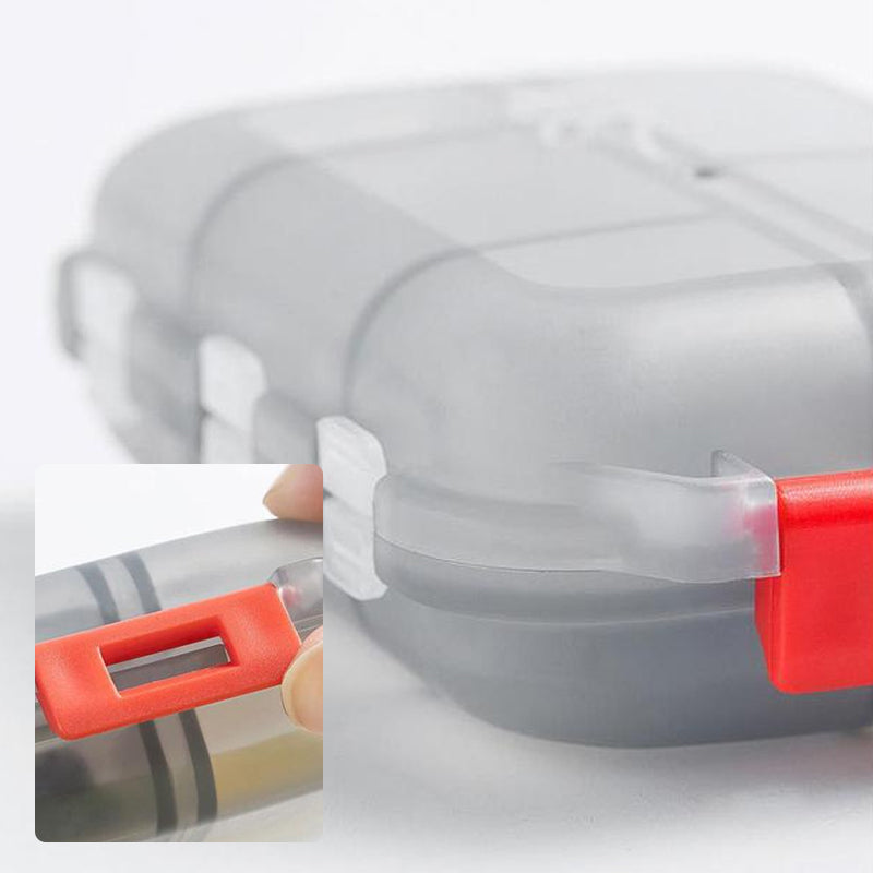 Compact Travel Pill Organiser with 10 Compartments and Labels