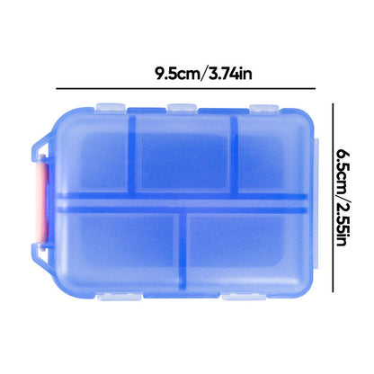 Compact Travel Pill Organiser with 10 Compartments and Labels