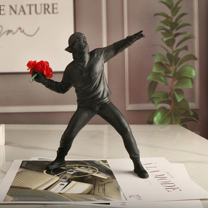 Contemporary Street Art Resin Sculpture with Expressive Design for Modern Interiors