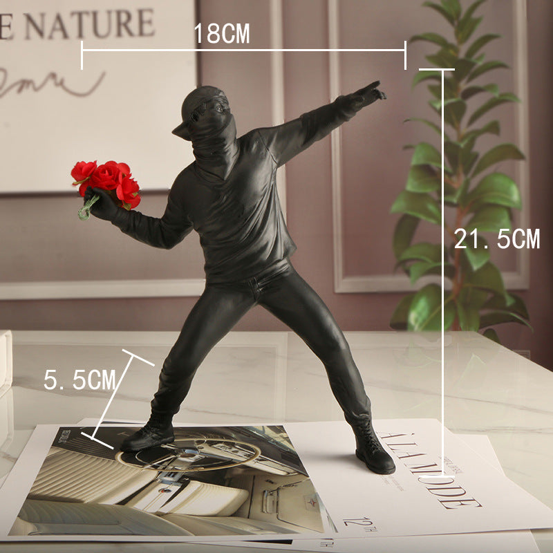Contemporary Street Art Resin Sculpture with Expressive Design for Modern Interiors