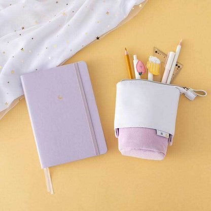 Convertible Pop-Up Pencil Case with Desk Stand and Corduroy Design