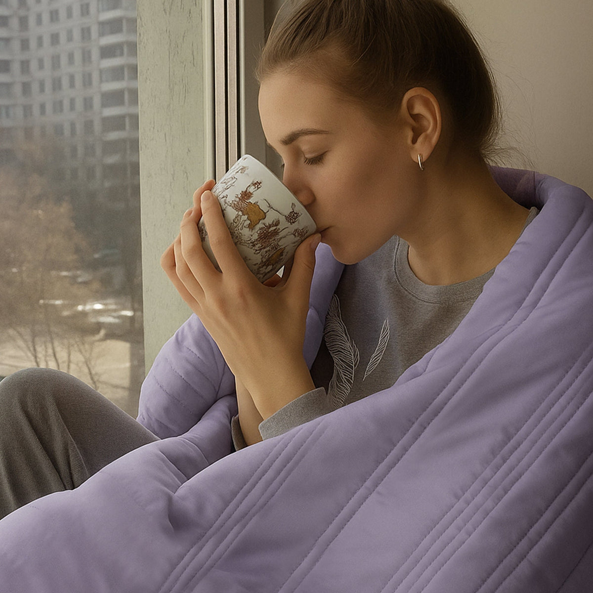 Cooling Blanket with Moisture-Wicking Breathable Fabric for Warm Nights