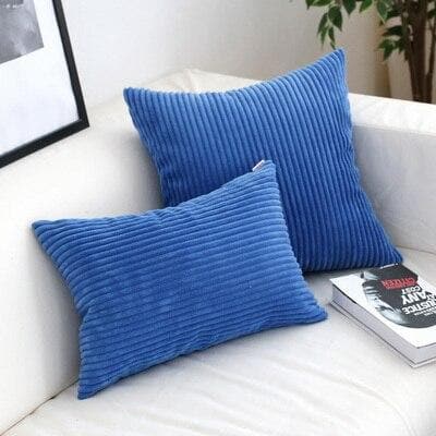 Corduroy Cushion Cover with Soft Ribbed Texture and Invisible Zip
