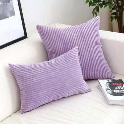 Corduroy Cushion Cover with Soft Ribbed Texture and Invisible Zip